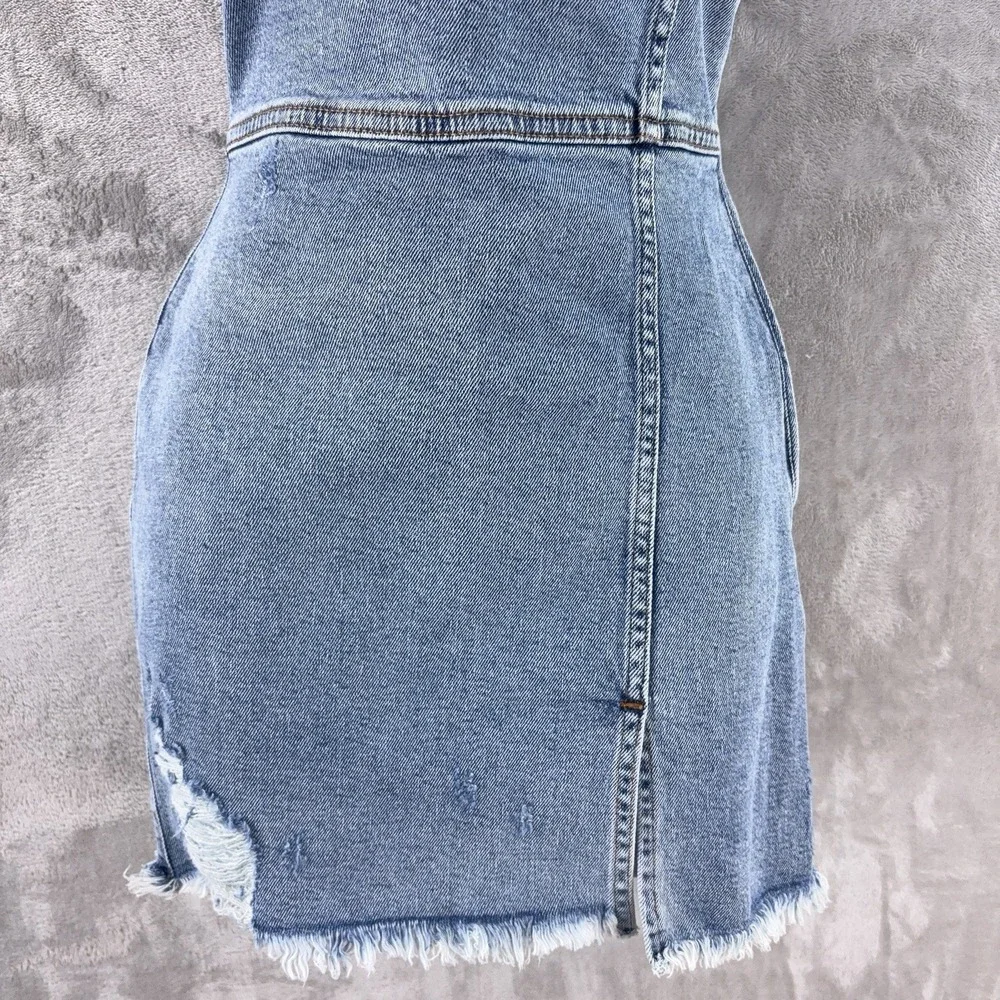 SER.O.YA Leighton Dress Womens Size XS Blue Denim Strapless Mini Bodycon - Picture 4 of 8